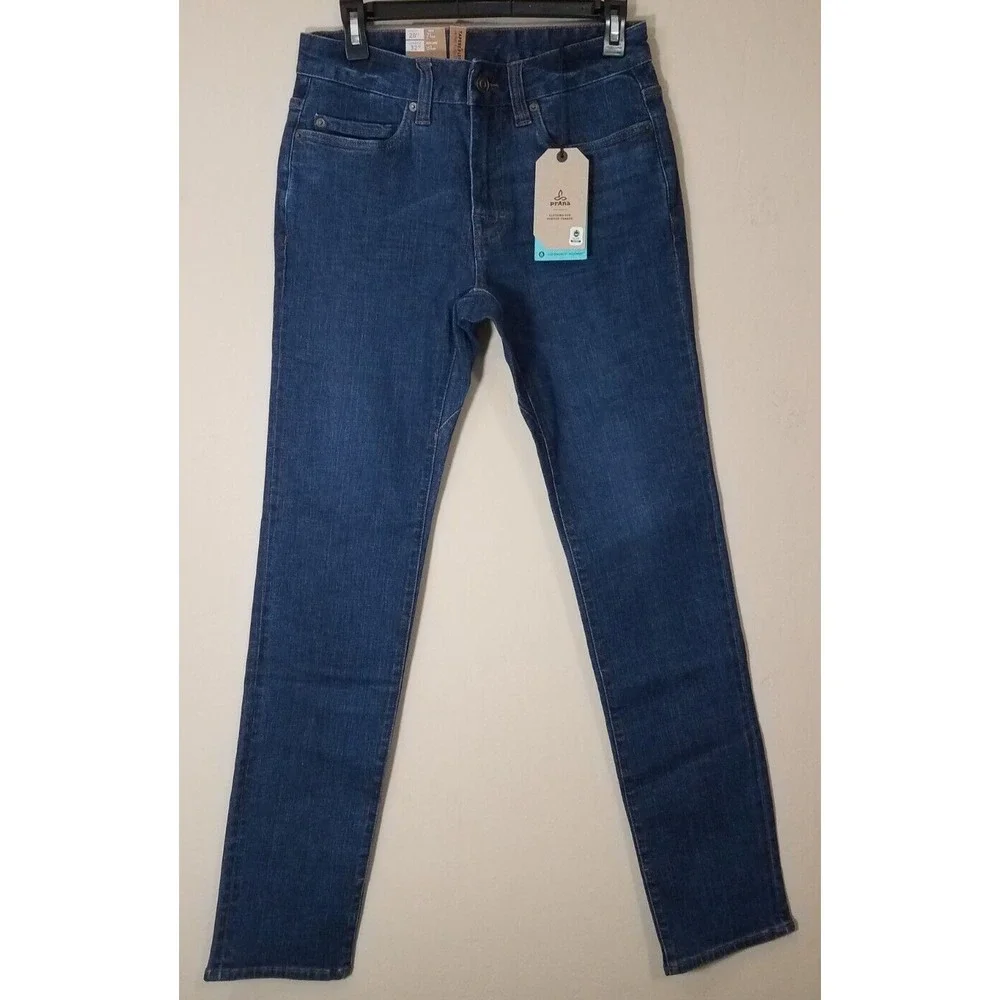 Prana Hillgard Slim Jeans Men 28x32 Tapered Denim Organic Medium Ozone Wash NEW